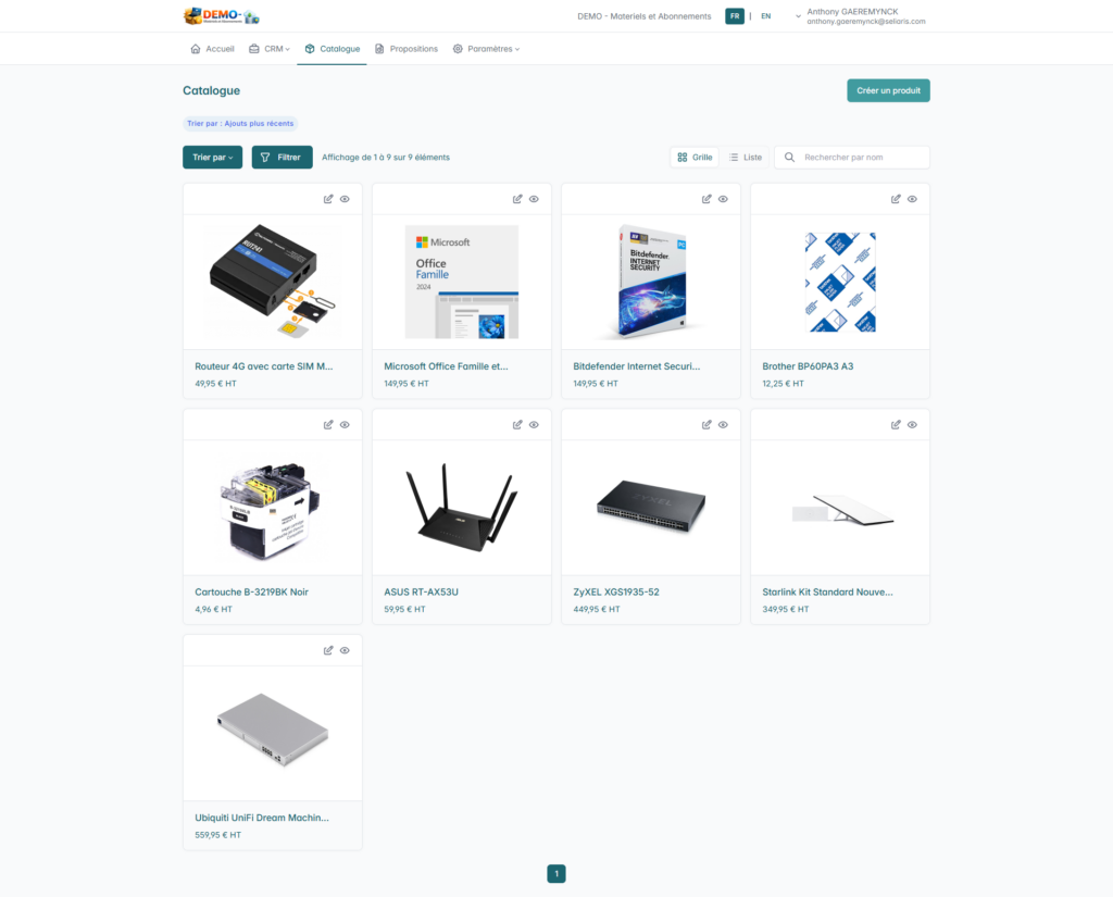 Catalogue digitalisé